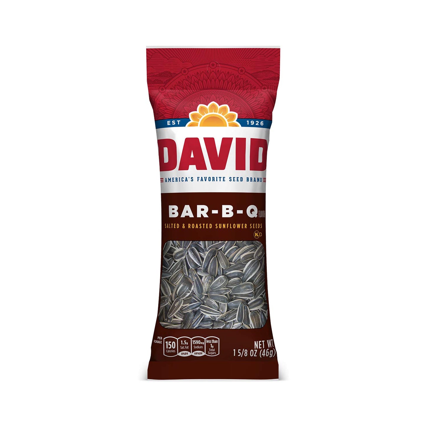 David Sunflower Seeds Tube Bag Bbq 1.62 Oz.