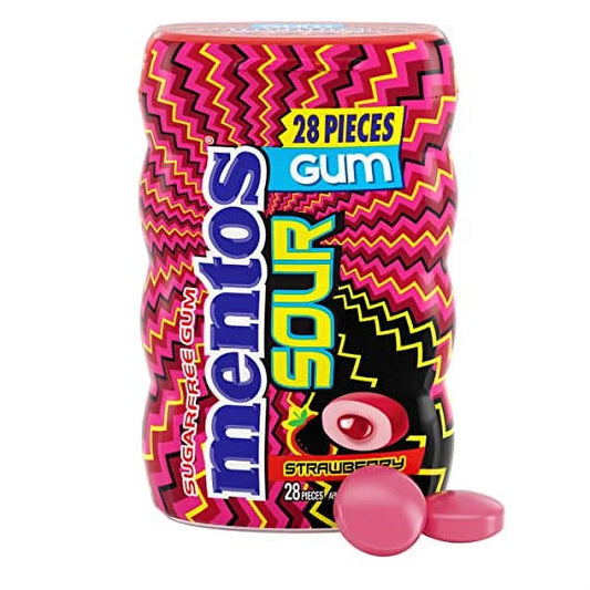 Mentos Gum Sour Strawberry 28Ct 6/1