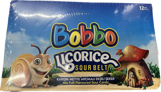 Bobbo Licorice Sour Belt 100G 12/1