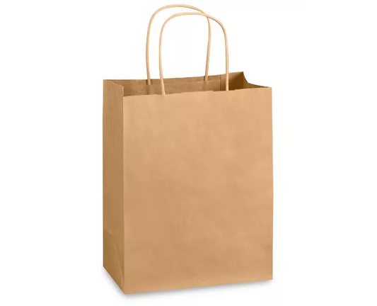 JUMBO BROWN PAPER BAGS WITH HANDLES (18*7*18)  200 CT